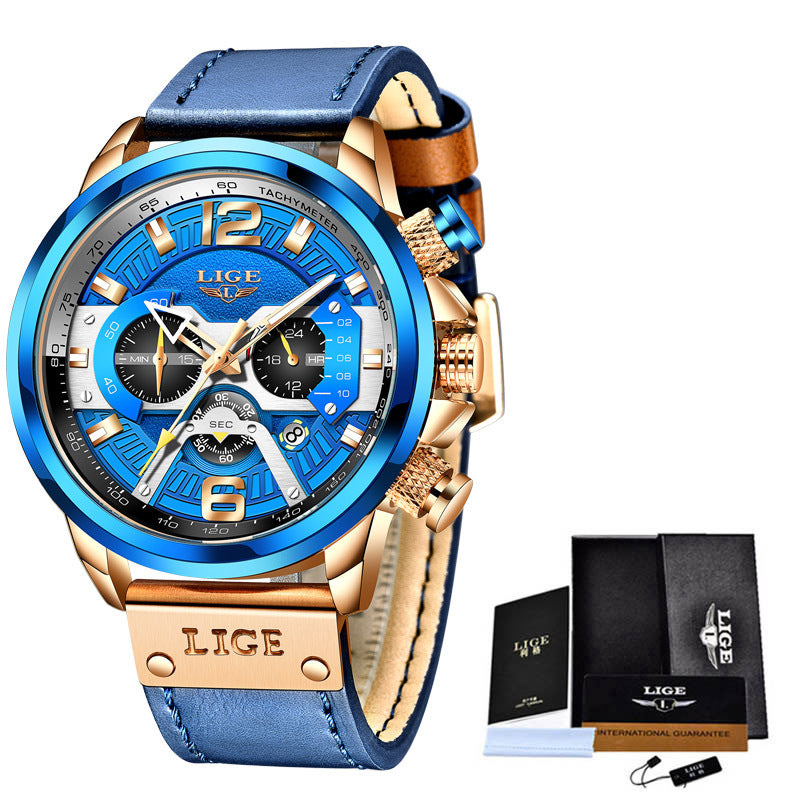 Men's Quartz Watch Multifunction Sports Watch Waterproof Watch