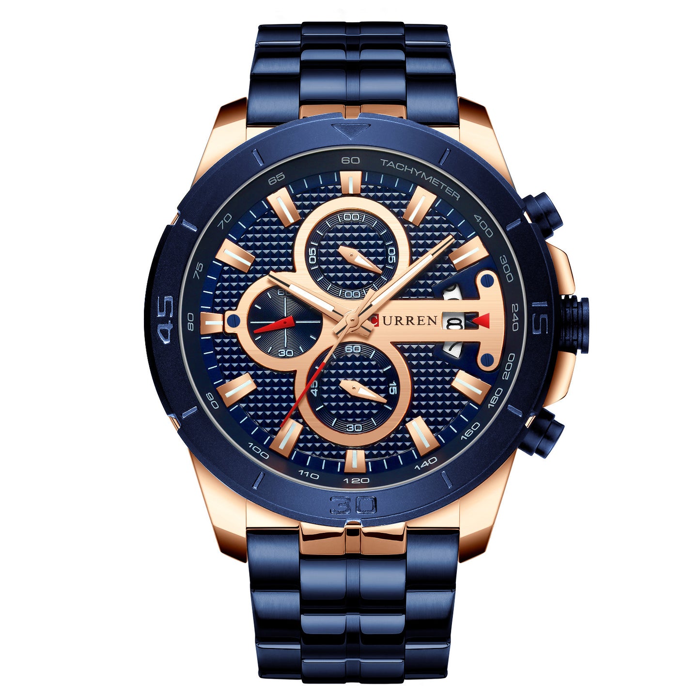 Multifunctional quartz watch calendar watch steel belt men